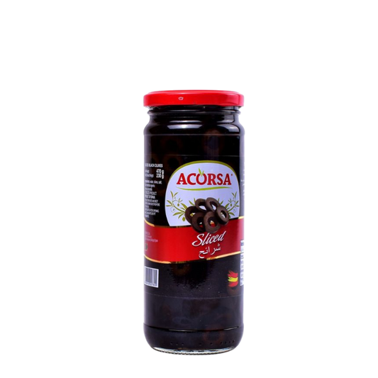 Acorsa Sliced Black Olives, 230g