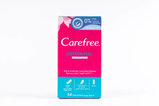Carefree Cotton Unscented Panty Liner, 34 Pads