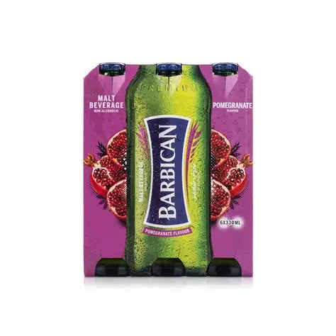 Barbican Pomegranate Flavoured Non Alcoholic Malt Glass Bottle, 6x330ml