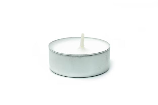 Small Wax Candle Round Tablets In Metal Cans Per Piece