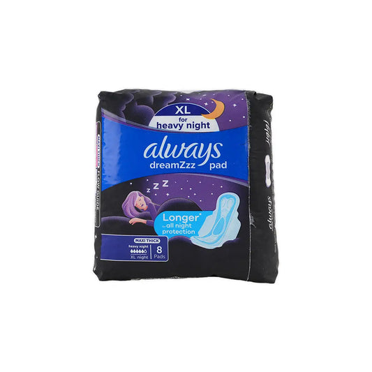 Always Dreamzzz Night Maxi Thick Pads for Sensitive Skin, 8 Pads