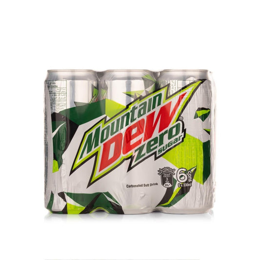 Mountain Dew Zero Soft Drink Cans, 6x330ml