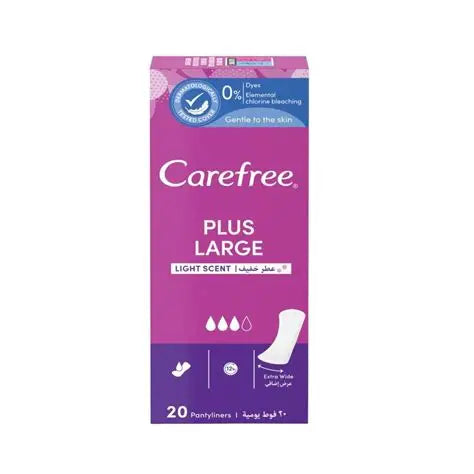 Carefree Plus Large Fresh Scent Pantyliners, 20 Pieces
